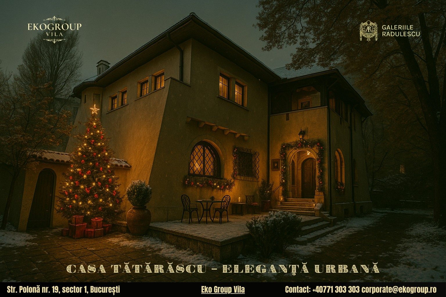 Poveste de Craciun din anii ’30: Eleganță și Nostalgie în Fosta Casă Tătărăscu, azi Eko Group Vila 2 Poveste de Craciun din anii ’30: Eleganță și Nostalgie în Fosta Casă Tătărăscu, azi Eko Group Vila