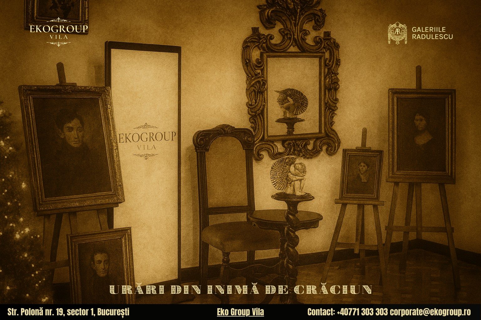 Urări de Crăciun inspirate din epoca interbelică, parte integrantă a conceptului Crăciunul anilor ’30 găzduit de Eko Group Vila 3 Urări de Crăciun inspirate din epoca interbelică, parte integrantă a conceptului Crăciunul anilor ’30 găzduit de Eko Group Vila